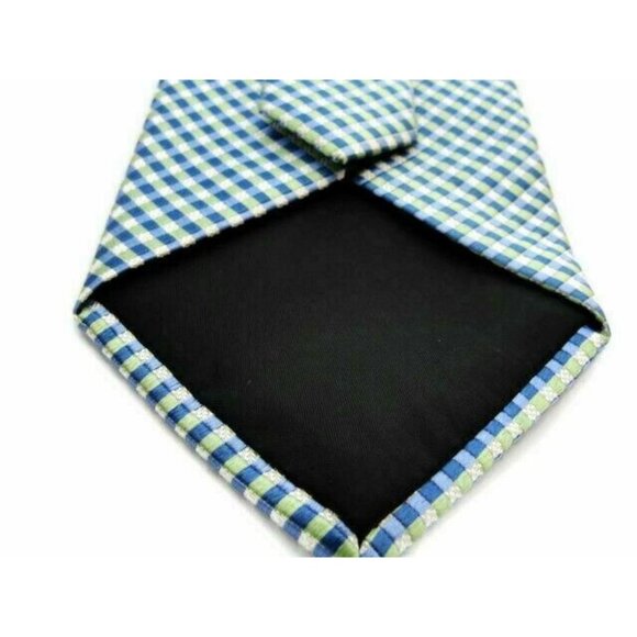 Michael Kors Men's Tie NWOT Silk Designer Dress Suit Necktie Blue Green White - Picture 8 of 9